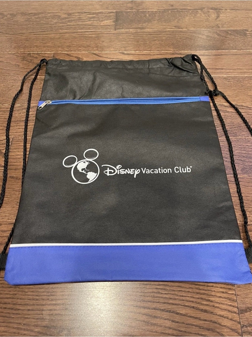 Disney DVC Black & Blue Drawstring & Zipper Backpack-